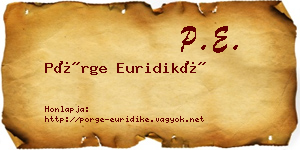 Pörge Euridiké névjegykártya